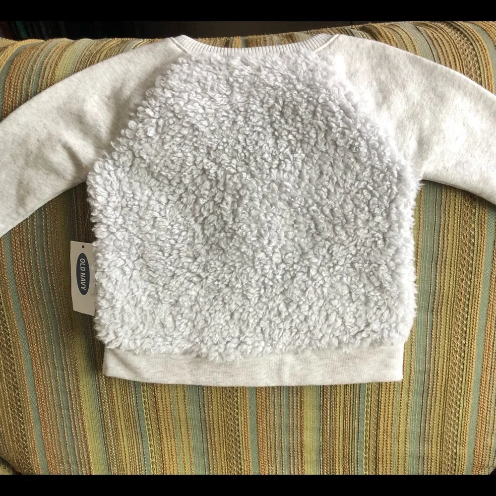 Old Navy Sherpa soft gray mouse sweatshirt 12-18 months
